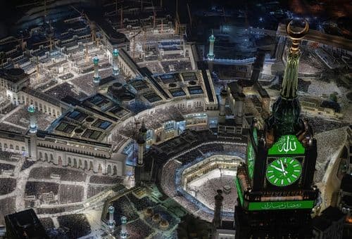 Aerial view of Makkah and Clock Tower