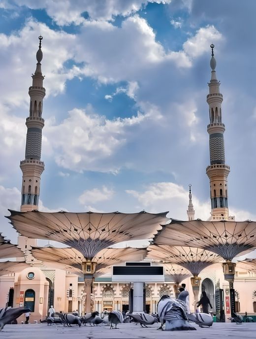 Madinah Mosque with Umbrellas